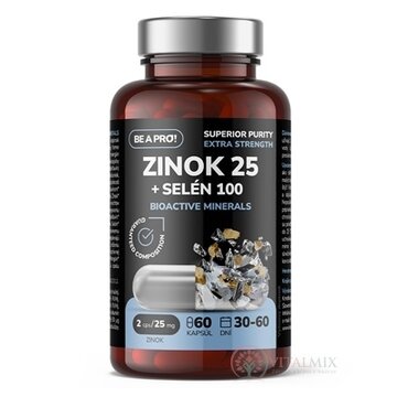 BE A PRO! ZINOK 25 + SELÉN 100 BIOACTIVE MINERALS cps 1x60 ks obrázok