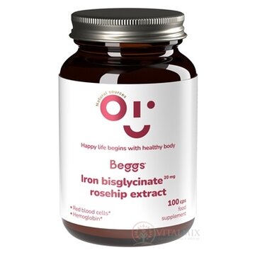 Beggs IRON bisglycinate 20 mg + ROSEHIP extract cps (železo a extrakt zo šípok) 1x100 ks obrázok
