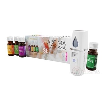 BIOMEDICA ARÓMA SET esenciálne oleje 4x10 ml + darček nano hmlový rozprašovač, 1x1 set obrázok