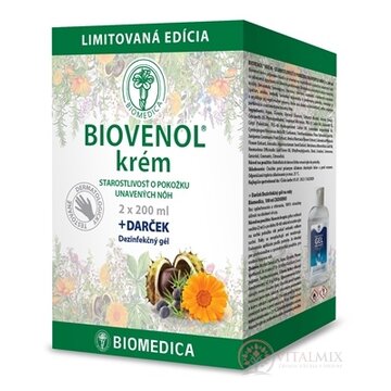 BIOMEDICA BIOVENOL krém + darček 2x200 ml + darček BIOMEDICA Dezinfekčný gél 1x100 ml, 1x1 set obrázok