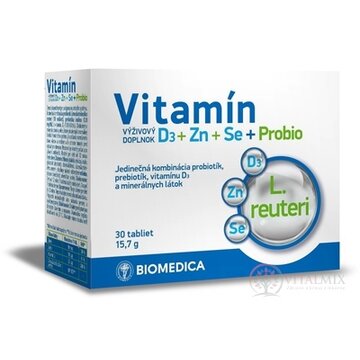 BIOMEDICA Vitamín D3 + Zn + Se + Probio tbl 1x30 ks obrázok