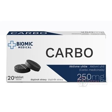 BIOMIC CARBO Aktívne uhlie 250 mg tbl 1x20 ks obrázok