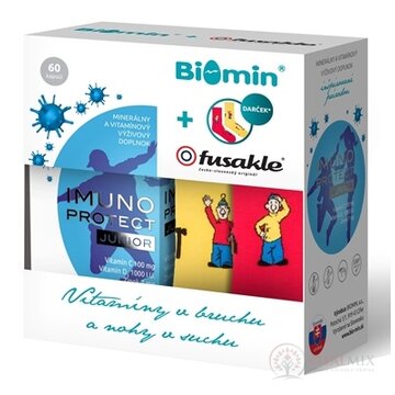 Biomin IMUNO PROTECT JUNIOR + darček Fusakle cps 1x60 ks + darček: detské ponožky 1x1 pár, 1x1 set obrázok
