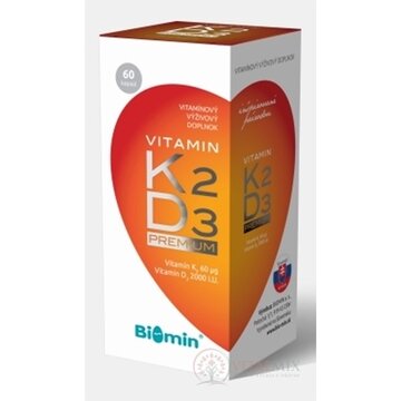 Biomin VITAMIN K2 D3 PREMIUM 2000 I.U. cps (inov.2018) 1x60 ks obrázok