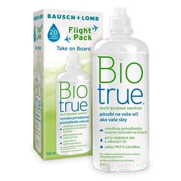 Biotrue multi-purpose solution flight pack roztok na kontaktné šošovky (zelený) 1x100 ml obrázok