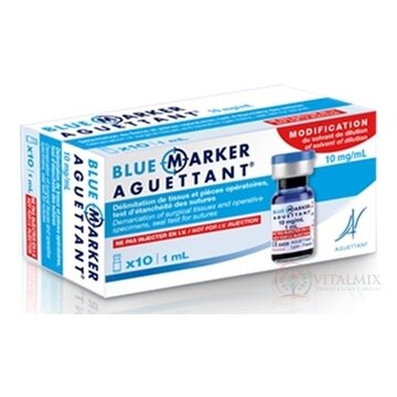 BLUE MARKER AGUETTANT 10 mg/mL roztok metylénovej modrej, na označenie operovaných tkanív a vzoriek 10x1 ml obrázok