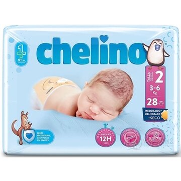 CHELINO T2 detské plienky (3-6 kg) s dermo ochranou 1x28 ks obrázok
