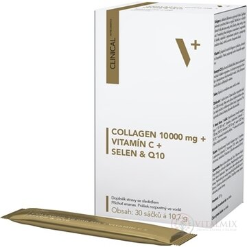 CLINICAL COLLAGEN 10 000 mg+VITAMÍN C+SELEN & Q10 prášok vo vrecúškach s ananásovou príchuťou 1x30 ks obrázok