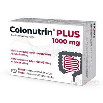 Colonutrin PLUS 1000 mg tbl, mikroenkapsulovaný butyrát vápennatý + L-glutamín, 1x30 ks obrázok