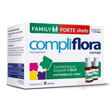 Compliflora Family Forte shots suspenzia vo fľaštičkách, broskyňová príchuť, 8x10 ml (80 ml) obrázok