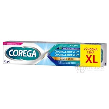 COREGA ORIGINAL EXTRA SILNÝ XL fixačný krém na zubné náhrady, jemne mätová príchuť 1x70 g obrázok