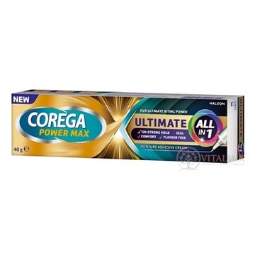 COREGA POWER MAX ULTIMATE ALL IN 1 fixačný krém na zubné náhrady 1x40 g obrázok