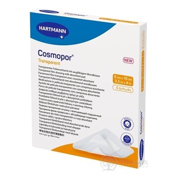 Cosmopor transparent priehľadné fóliové krytie na rany sterilné (9x10 cm) 1x5 ks obrázok