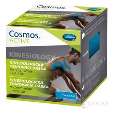 Cosmos ACTIVE Kineziologická tejpovacia páska modrá (5 cm x 5 m) 1x1 ks obrázok