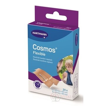 COSMOS Flexible náplasť na rany, elastická textilná, 2 veľkosti (2x6cm) (2x8cm) 1x20 ks obrázok