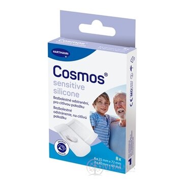 Cosmos Sensitive Silicone náplasť na rany na citlivú pokožku, 2 veľkosti (inov.2025) 1x8 ks obrázok