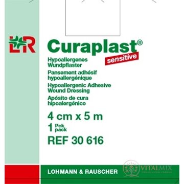 CURAPLAST Sensitive 4cmx5m rychloobväz na rany-5 m rolka v dávkovacej škatuli 1x1 ks obrázok