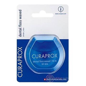 CURAPROX DF 834 zubná niť voskovaná (50 m) s mätovou príchuťou 1x1 ks obrázok