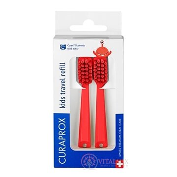 CURAPROX Kids travel refill CS 5500 červený, DUO náhradné hlavičky na kefku, ultra soft 1x2 ks obrázok