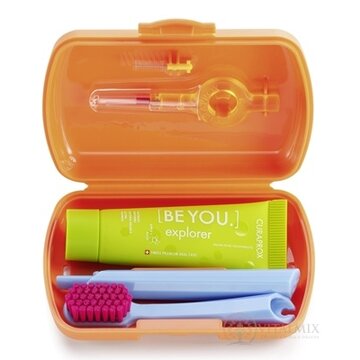 CURAPROX Travel set oranžový (1x zubná kefka, 2x medzizubná kefka CPS, 1x zubná pasta 10 ml) 1x1 set obrázok