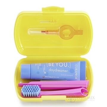 CURAPROX Travel set žltý (1x zubná kefka, 2x medzizubná kefka CPS, 1x zubná pasta 10 ml) 1x1 set obrázok