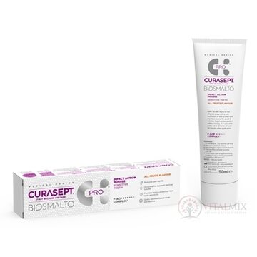 CURASEPT BIOSMALTO SENSITIVE TEETH dentálna pena, príchuť všetky plody 1x50 ml obrázok