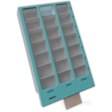 Dávkovač liekov typ 02 týždenný tyrkysový (lekársky zelený) 1x1 ks obrázok