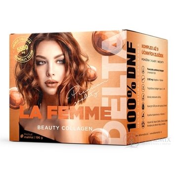 DELTA LA FEMME beauty COLLAGEN 5 500 mg prášok na prípravu nápoja, rozpustný kolagén, príchuť malina 1x196 g obrázok