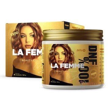 DELTA LA FEMME Beauty Collagen 5 500 mg rozpustný prášok na prípravu nápoja, príchuť broskyňa 1x196 g obrázok