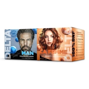 DELTA MAN & LA FEMME COLLAGEN DUO PACK prášok na prípravu nápoja, rozpustný kolagén, 240 g + 196 g, 1x1 set obrázok