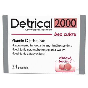 Detrical 2000 Vitamín D s príchuťou višňa pastilky 1x24 ks obrázok