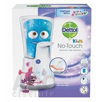 Dettol Kids Dobrodruh (Aloe vera) bezdotykový dávkovač mydla + náplň 250 ml + samolepky, 1x1 set obrázok