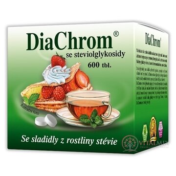 DiaChrom s glykozidmi steviolu tbl 1x600 ks obrázok
