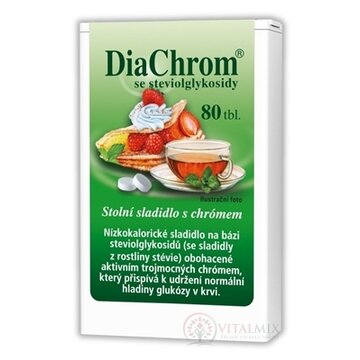 DiaChrom s glykozidmi steviolu tbl 1x80 ks obrázok