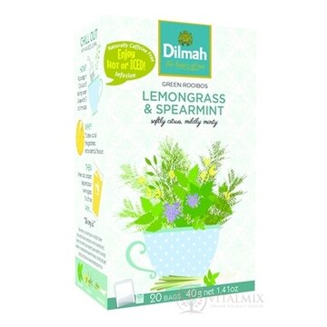 Dilmah GREEN ROOIBOS LEMONGRASS & SPEARMINT bylinný čaj, nálevové vrecúška 20x2 g (40 g) obrázok