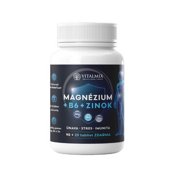 Vitalmix|magnézium+b6+zinok 90+20tbl zdarma - proti kŕčom a únave - novy magnez