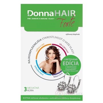 Donna HAIR Forte 3-mesačná kúra cps 90 ks + náušnice SWAROVSKI, 1x1 set obrázok