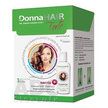 Donna HAIR Forte 3 mesačná kúra cps 90 ks + DonnaHAIR PERFECT šampón 100 ml, 1x1 set obrázok