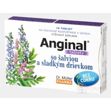 Dr. Müller ANGINAL so šalviou a sladkým drievkom tbl (pri nachladnutí) 1x16 ks obrázok