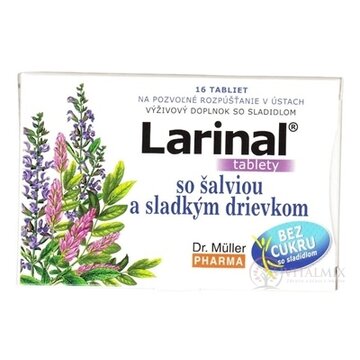 Dr. Müller LARINAL so šalviou a sladkým drievkom tbl bez cukru, so sladidlom 1x16 ks obrázok