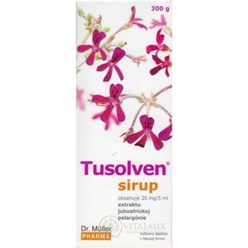 Dr. Müller TUSOLVEN sirup s extraktom juhoafrickej pelargónie a vitamínom C, 1x300 g obrázok