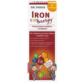 Dr.Theiss Kids IRON Energy sirup (železo + vitamín D3 + vitamíny) 1x250 ml obrázok
