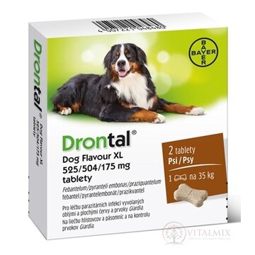Drontal Dog Flavour XL 525/504/175 mg tablety tbl 1x2 ks obrázok