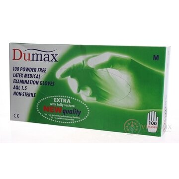 DUMAX RUKAVICE latexové  vyšetrovacie nesterilné bez púdru, veľkosť M; 1x100ks obrázok