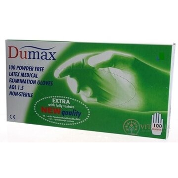 DUMAX RUKAVICE latexové vyšetrovacie nesterilné bez púdru, veľkosť L; 1x100ks obrázok