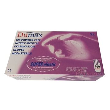 DUMAX RUKAVICE nitrilové vyšetrovacie nesterilné bez púdru, veľkosť XL, modré, 1x100 ks obrázok