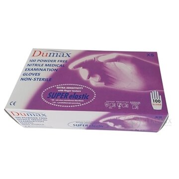 DUMAX RUKAVICE nitrilové vyšetrovacie nesterilné bez púdru, veľkosť XS, modré, 1x100 ks obrázok