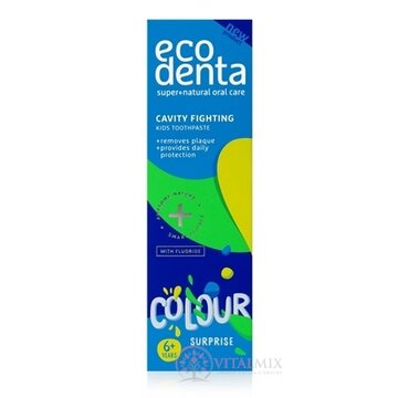 EcoDenta KIDS CAVITY FIGHTING COLOUR surprise detská zubná pasta (od 6 rokov) 1x75 ml obrázok