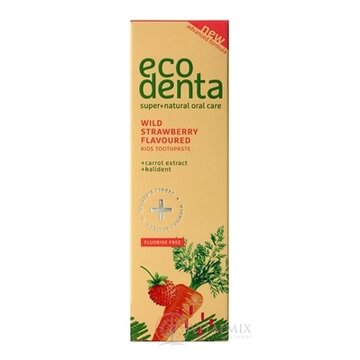 EcoDenta KIDS WILD STRAWBERY flavoured detská zubná pasta s príchuťou lesná jahoda 1x75 ml obrázok