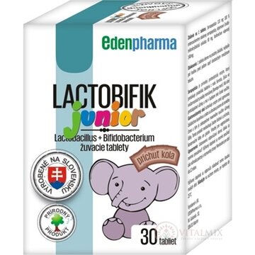 EDENPharma LACTOBIFIK junior žuvacie tablety, príchuť kola 1x30 ks obrázok